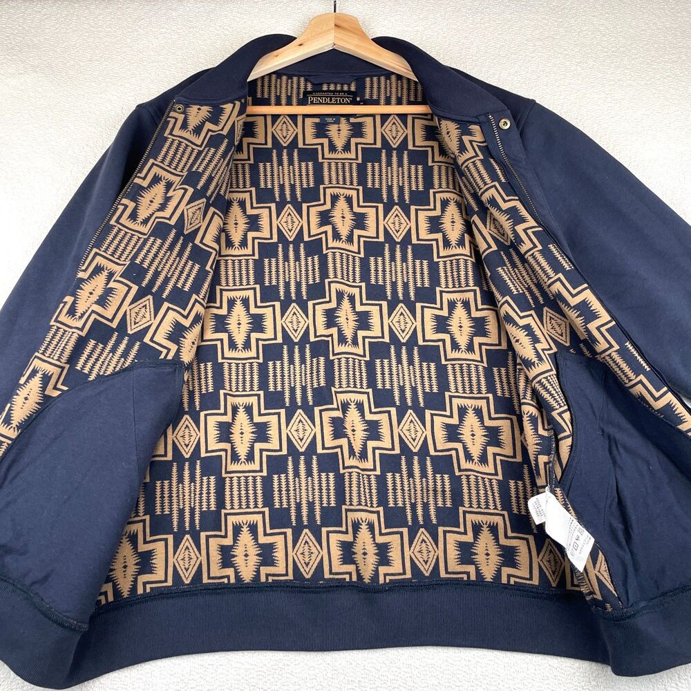 Pendleton Navy Blue Lightweight Jacket With Tan P… - image 4